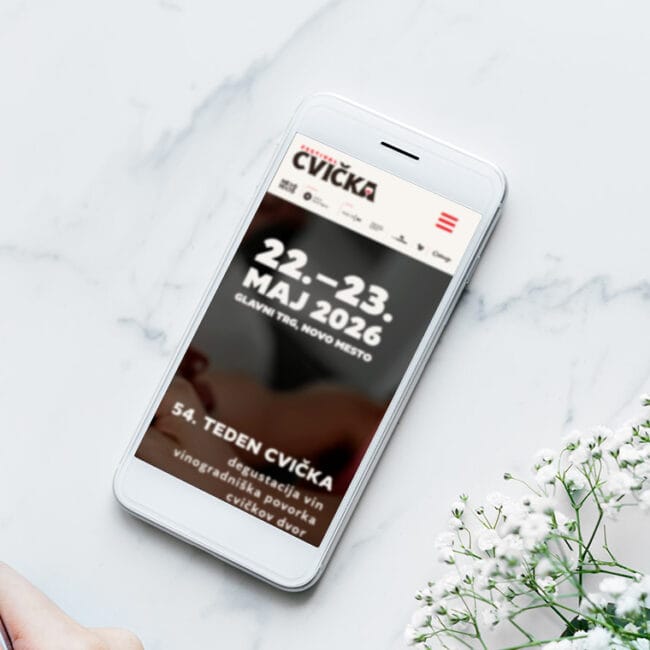 Spletna stran za festival Festival cvička – mobilna stran
