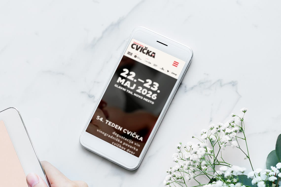 Spletna stran za festival Festival cvička – mobilna stran